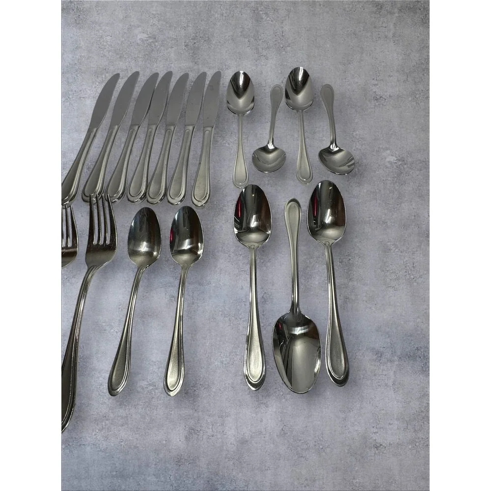 Oneida Flatware Set 23pc Silver Satin Sand Dune 18/10 Stainless